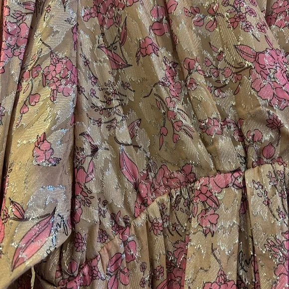 Pinko long sleeved floral wrap pink dress - Picture 4 of 8